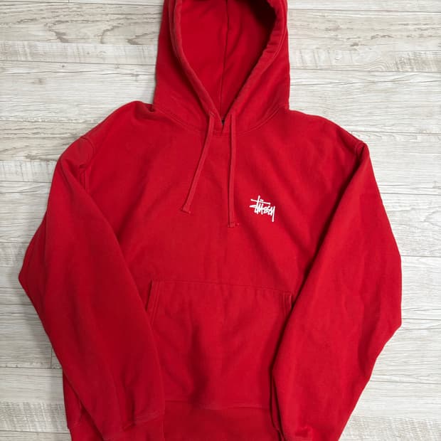 스투시 후드티 레드 xl