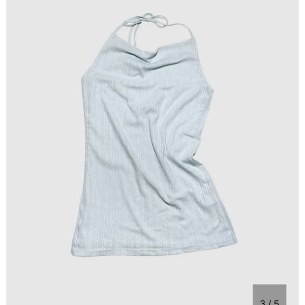 Reversible halter top, baby blue
