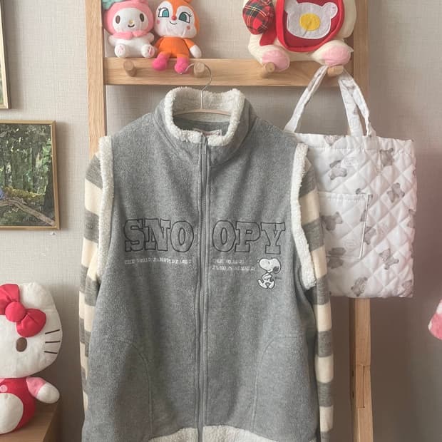 모리걸 빈티지 스누피 조끼 원피스 set 🤍🩶🐾