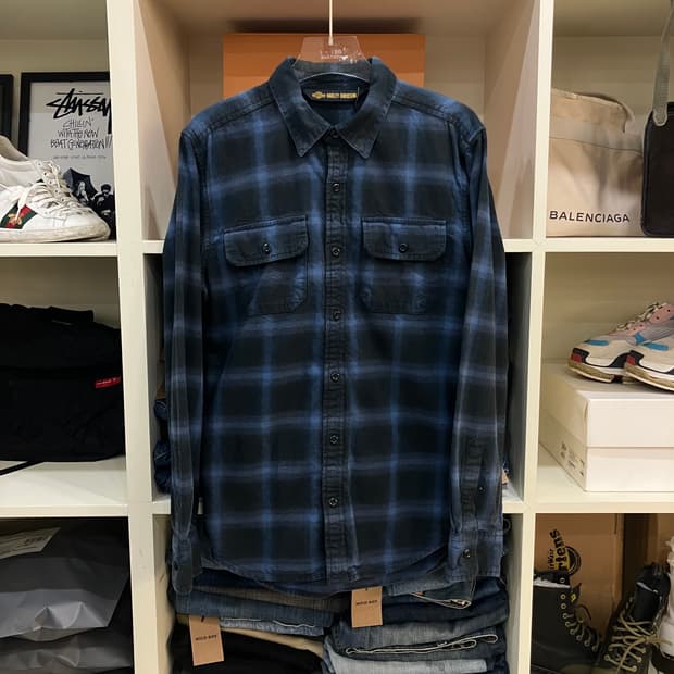 할리데이비슨 체크 플란넬 셔츠 S