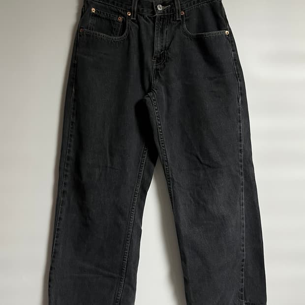 리바이스 569 흑청 와이드 데님팬츠 청바지 27