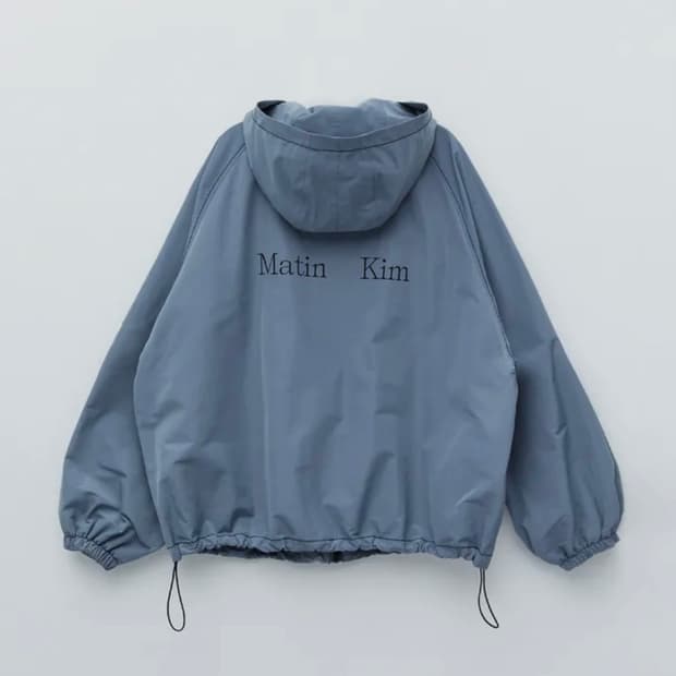 마뗑킴 LOGO HOODY JACKET IN GREY