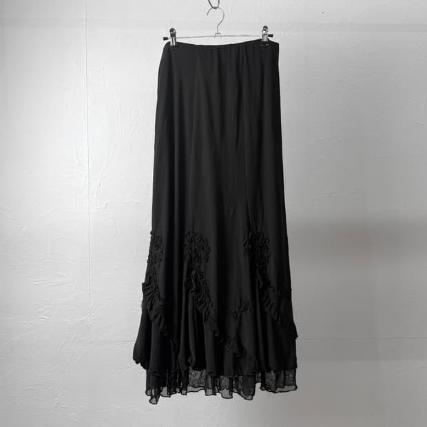 Da Vistora 플라워 아플리케 스커트