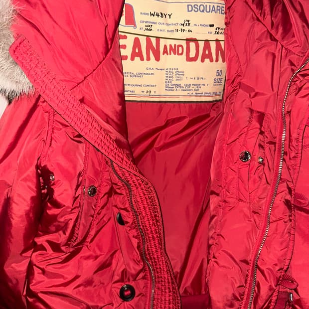 dsquared2 라쿤 패디드 자켓 레드