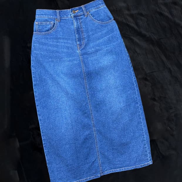 일본빈티지 진청 롱스커트