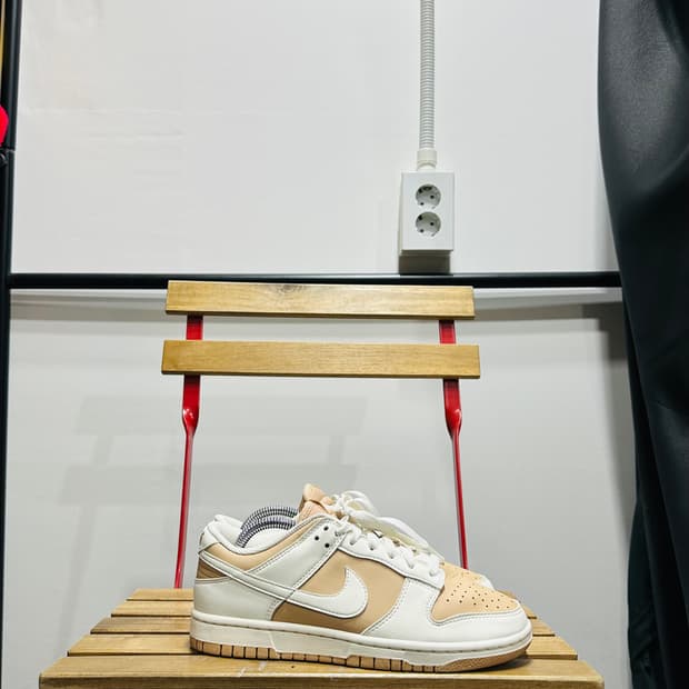 240) 나이키 운동화 여성 여자 신발 덩크 로우 화이트/베이지