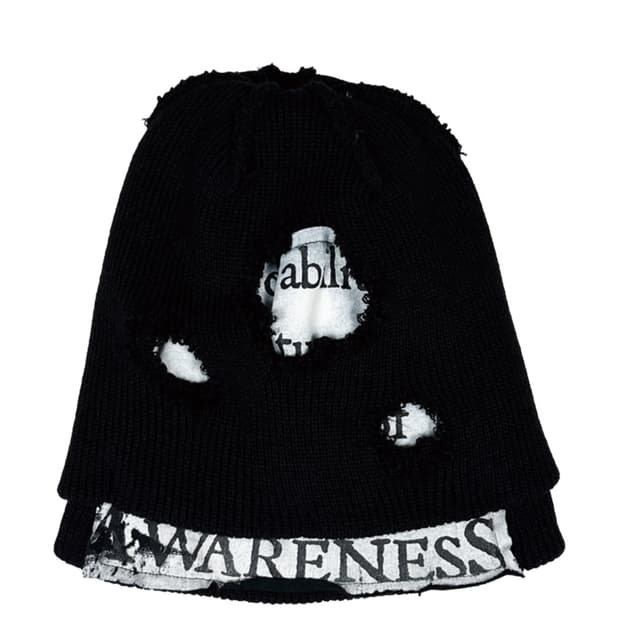 레저렉션13 레이어드 데미지 비니 블랙 리쿠 비니