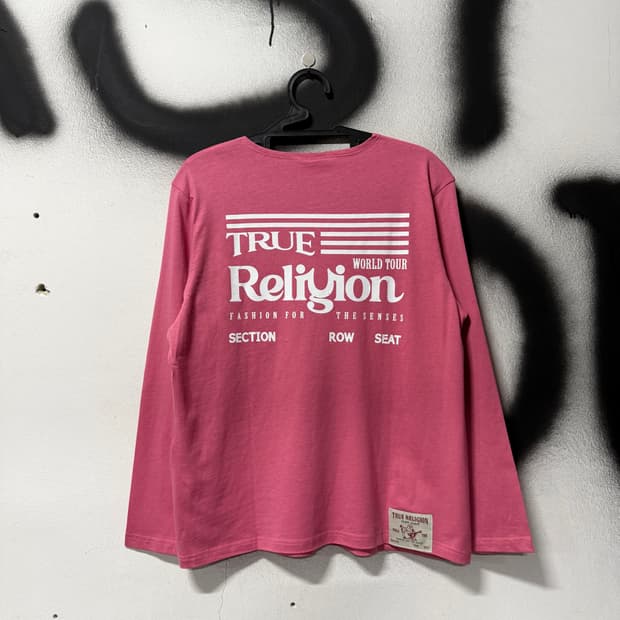 트루릴리젼 백 프린팅 월드투어 롱슬리브 티셔츠
