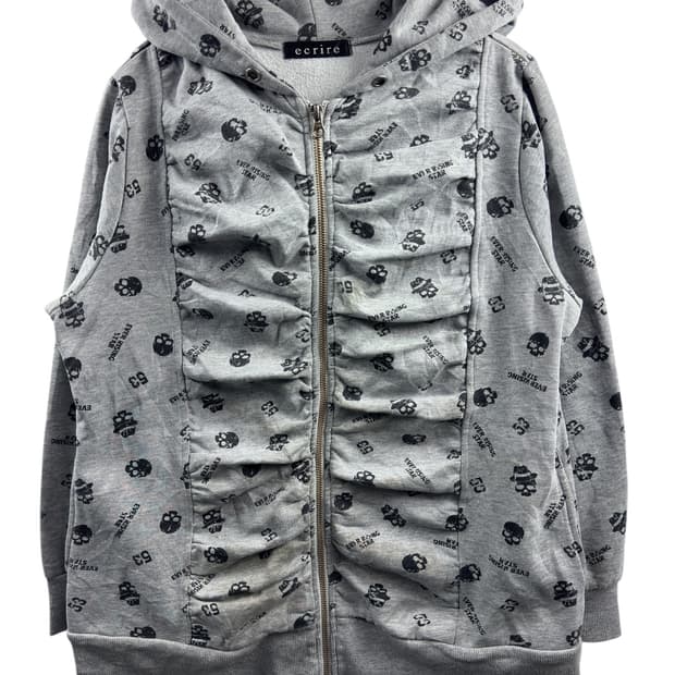 JPN 스컬 도트 후드집업1346