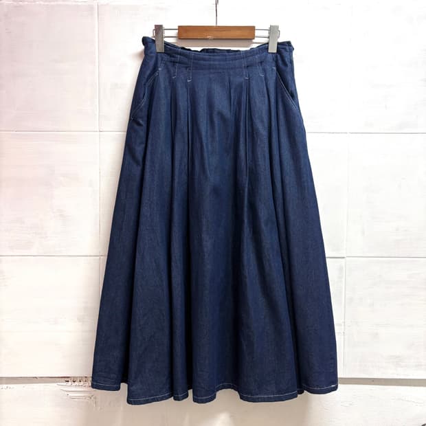 INGEBORG PINKHOUSE 데님 플레어 롱 스커트 