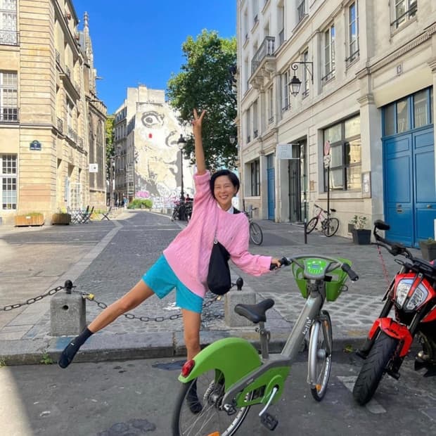 폴로 케이블니트 핑크 L