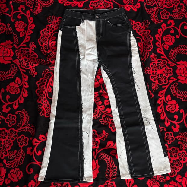 Cowboy black&white Flare pants