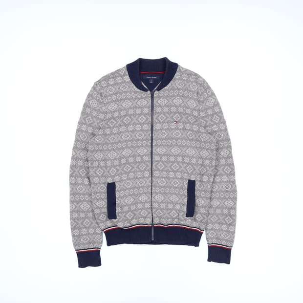 [M] 타미힐피거 페어아일 패턴 니트 집업 자켓 N7058