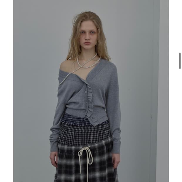 Lcdc tm  DOUBLE-LAYER WAVY CARDIGAN