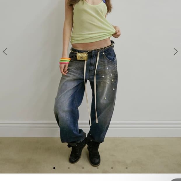 스컬프터 필 데님 팬츠 미드블루 pill denim pants M