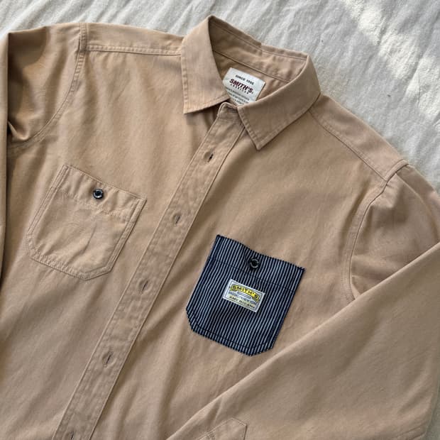 스미스아메리칸 재팬 베이지 워크셔츠 L