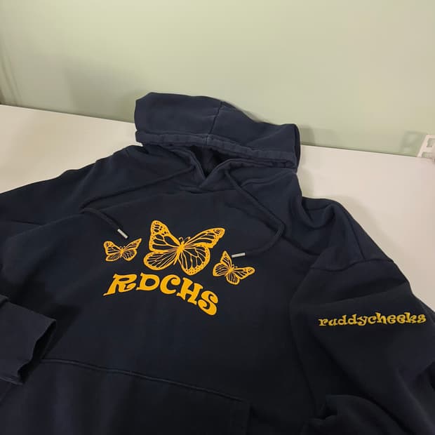 OS 러디칙스 루즈오버핏 네이비 버터플라이 스웻후드티