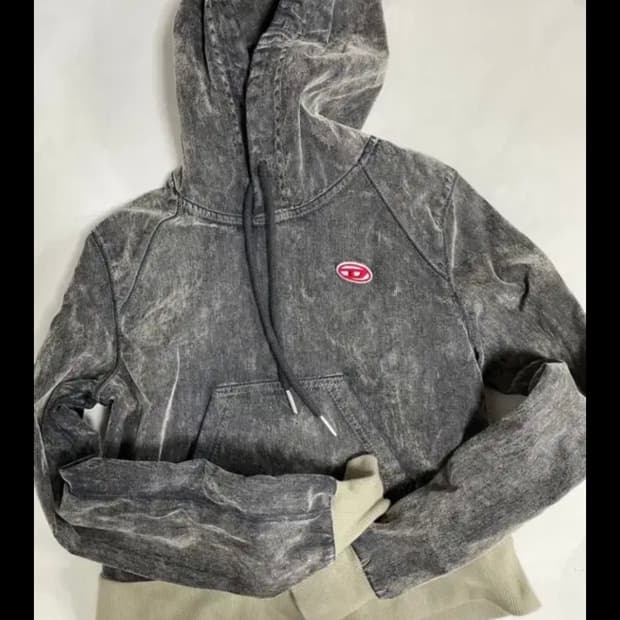 디젤 크롭 후드티