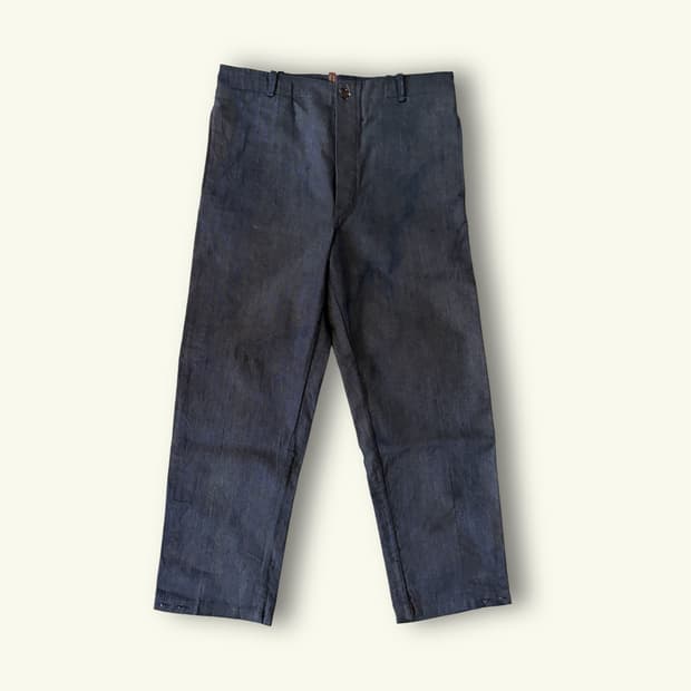 50s French Indigo Denim Work Trousers