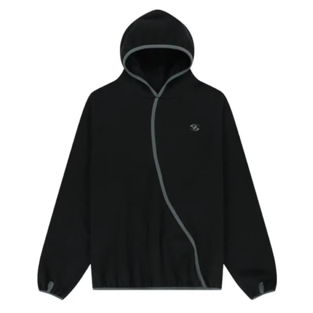 산산기어 테이프드 후디 블랙 24fw