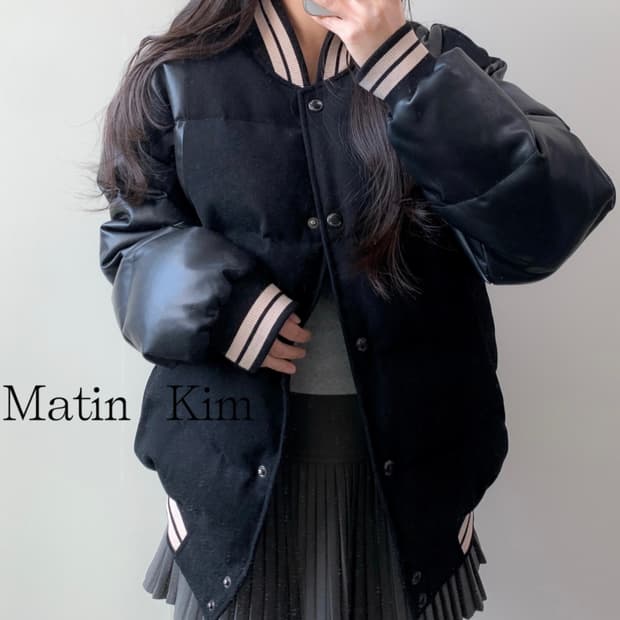 마뗑킴 다운 바시티 자켓