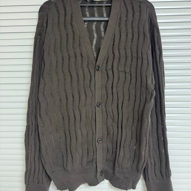 비슬로우 메쉬 브이넥 가디건