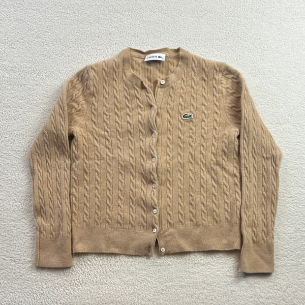 라코스테 꽈배기 가디건