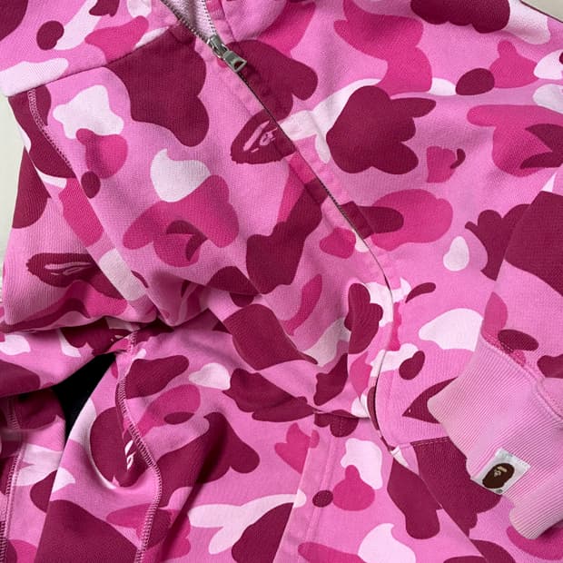 베이프 핑크 후드집업 갸루