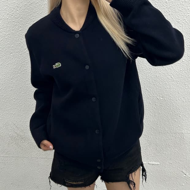 라코스테 미니로고 네이비 바시티 자켓 M