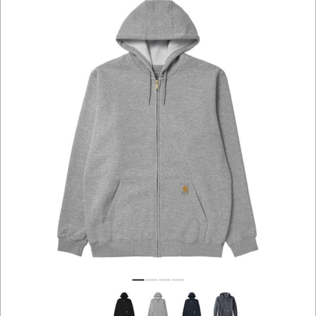 칼하트 회색 후드집업