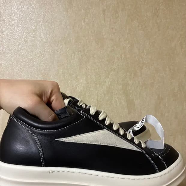 릭오웬스 빈티지 스니커즈 블랙 릭반스 레더