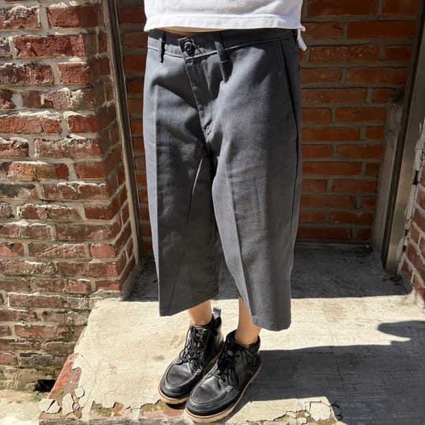 32) Dickies 디키즈 제뉴인 차콜 와이드 크롭 팬츠