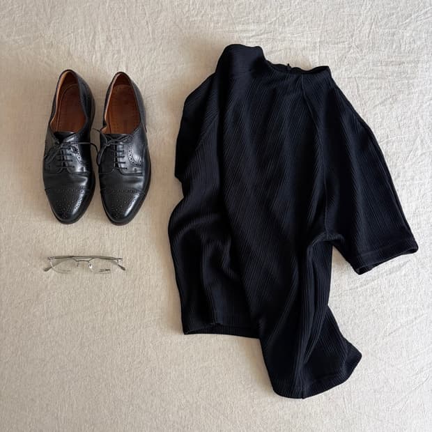 mock neck ribbed top
