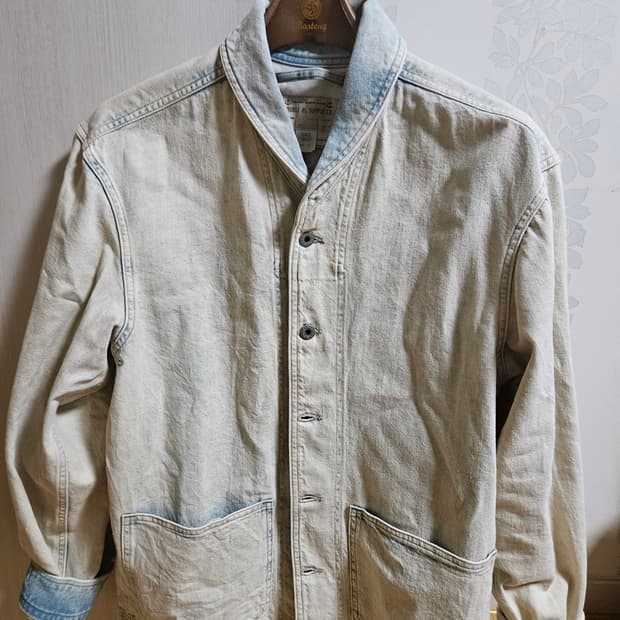 rrl 워시 인디고 데님 셀비지 오버셔츠