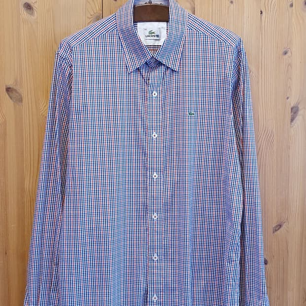 100.라코스테 스판 체크셔츠