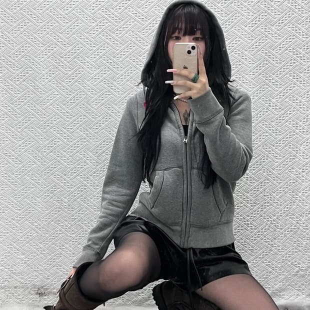 아베크롬비 Y2K 00s 레트로 대장핏 하이넥 후드집업 XL C13240
