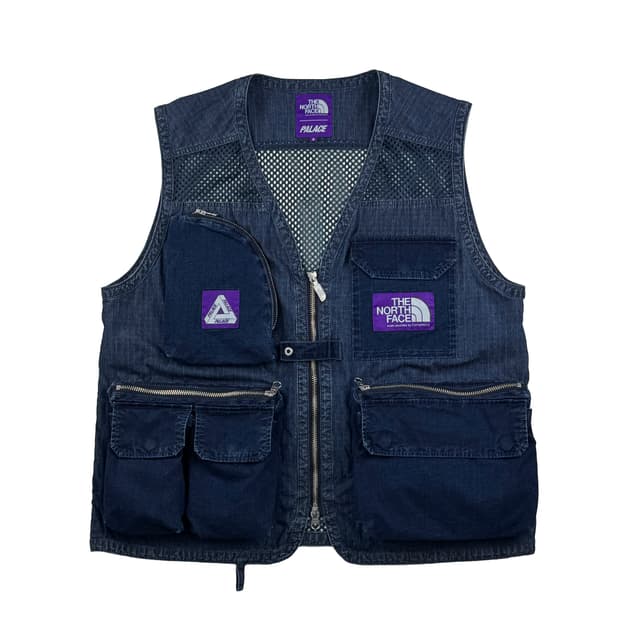 팔라스 x 노스페이스 퍼플 라벨 인디고 립스탑 메쉬 베스트