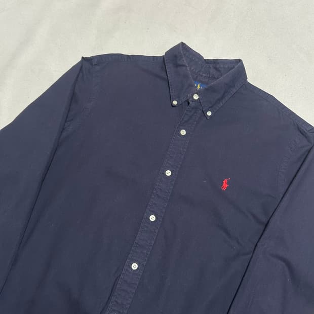 L 폴로랄프로렌 네이비 코튼 셔츠 