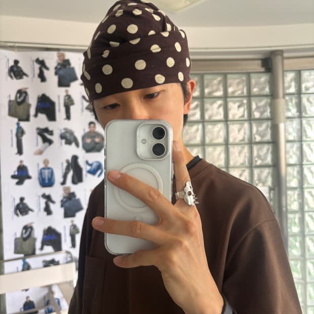 snow dots large watch cap 워치 캡