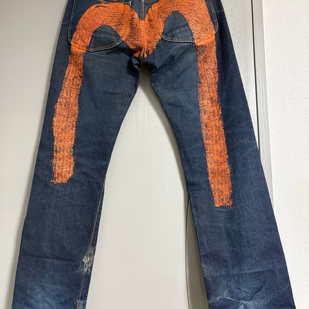 Evisu(일본) 다이콕 백로고 셀비지 데님