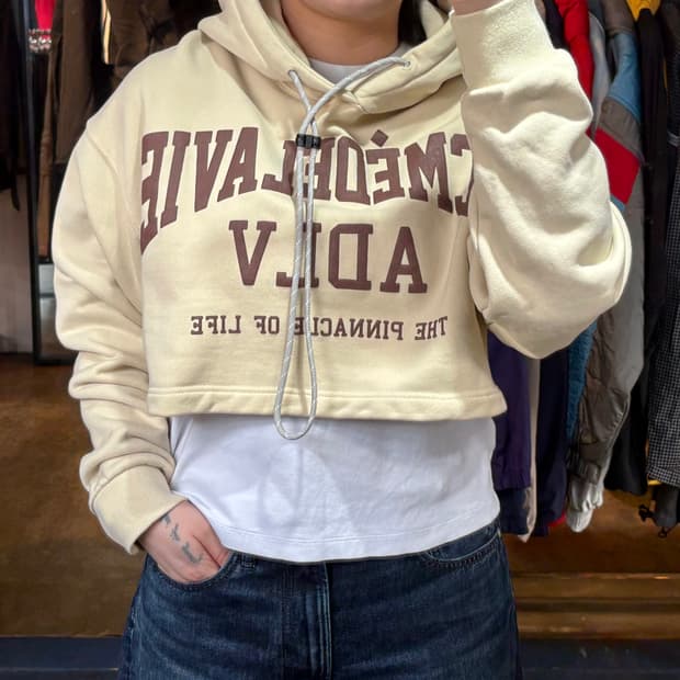 아크메드라비 빅로고 크롭 후드