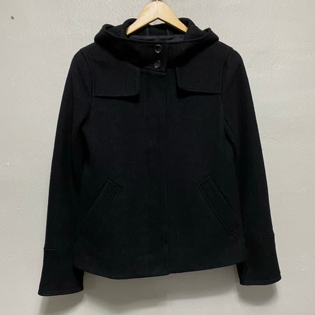 띠어리 숏 후드 울 자켓