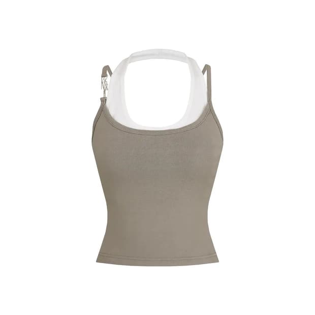 카시코 레이어드탑 나시 카키