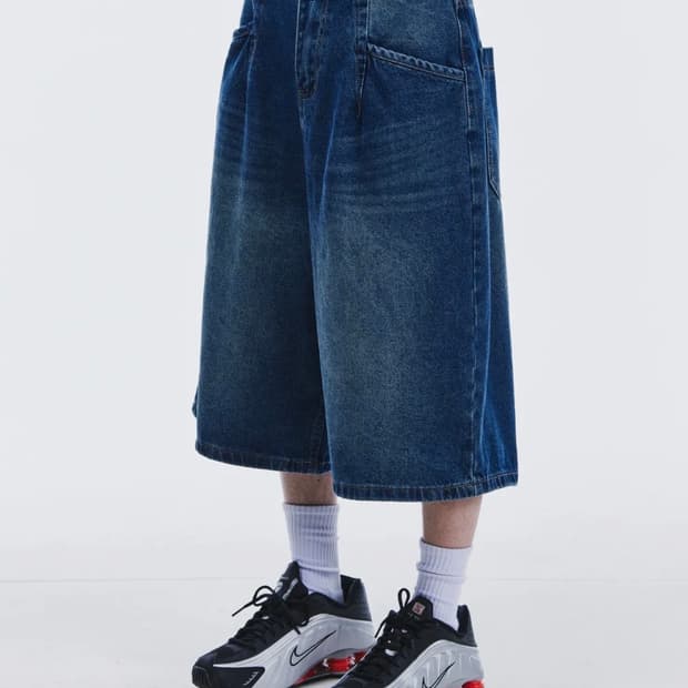 SCALLYWAG 스켈리웩 데님 버뮤다 팬츠 XL (새제품)