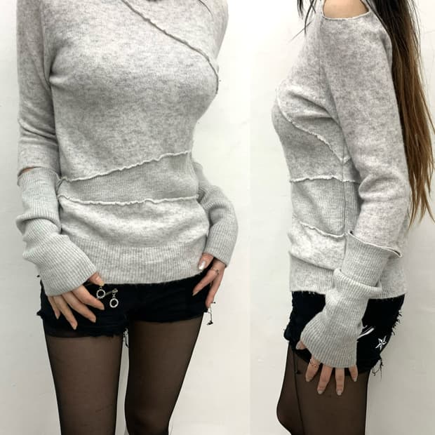 Diesel slim fit cut off long sleeve 