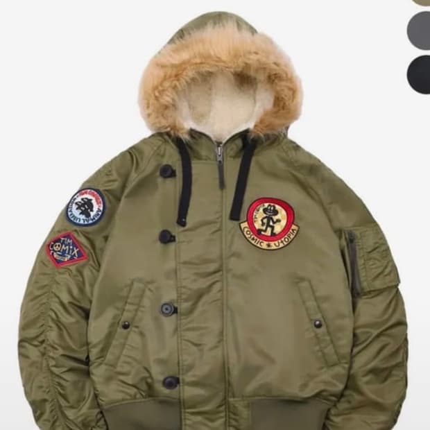 팀코믹스 ma-1 패딩 점퍼 카키 m