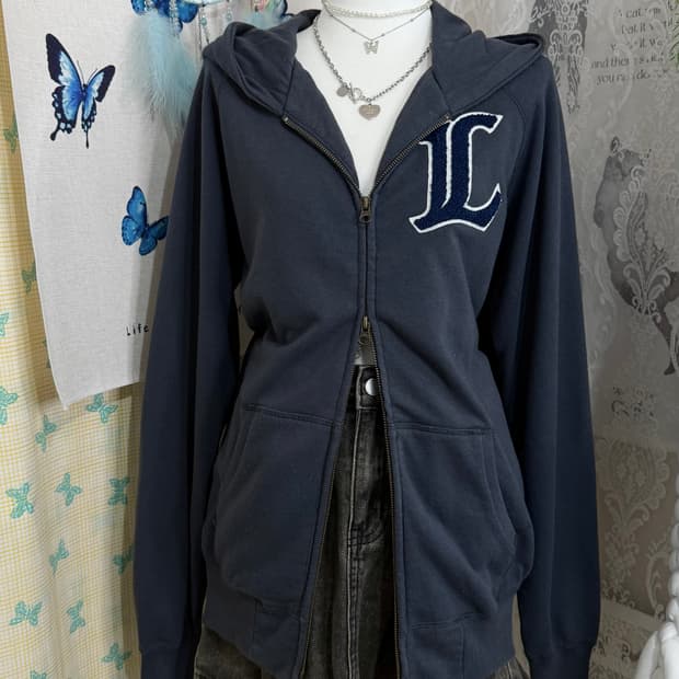 네이비 라이언즈 투웨이 후드 집업