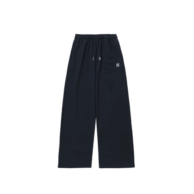 우알롱 Signature relax wide pants - NAVY
