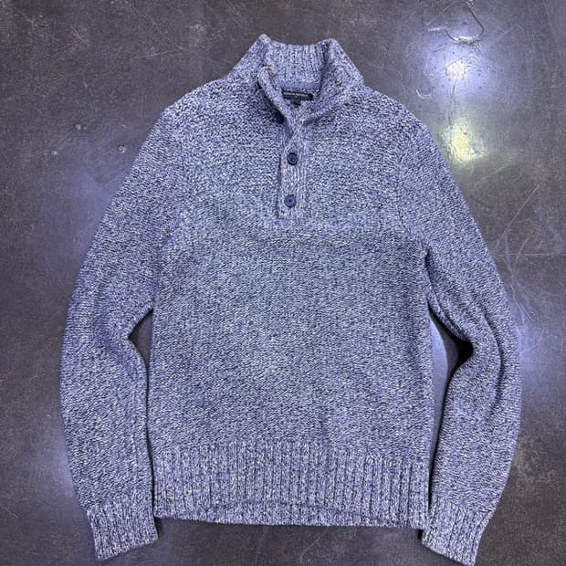 바나나리퍼블릭 하프넥 버튼 헤비 니트 스웨터 그레이 S