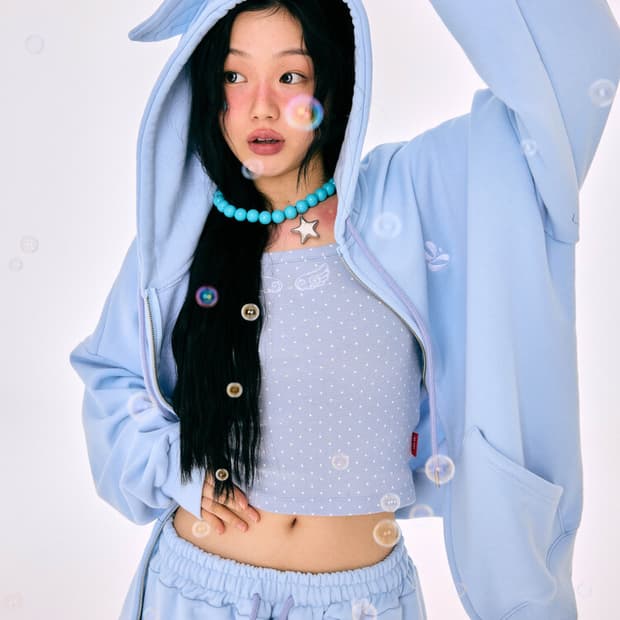 YEGG 예그 윙 후드집업 sky blue